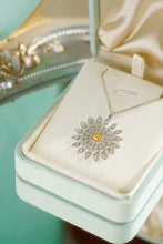 Load image into Gallery viewer, LUOWEND 18K White Gold Natural Yellow Diamond Necklace for Women