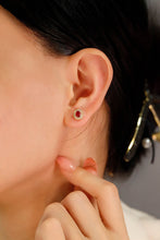 Load image into Gallery viewer, LUOWEND 18K Yellow Gold Real Natural Ruby and Diamond Earrings for Women