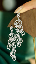 Load image into Gallery viewer, LUOWEND 18K White Gold Natural Diamond Drop Earrings for Women