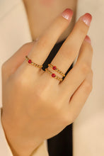 Load image into Gallery viewer, LUOWEND 18K Yellow Gold Real Natural Ruby Ring for Women