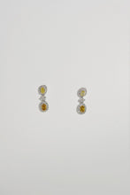 Load image into Gallery viewer, LUOWEND 18K White Gold Natural Yellow Diamond Earrings for Women