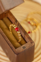 Load image into Gallery viewer, LUOWEND 18K Yellow Gold Real Natural Ruby Ring for Women