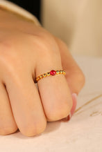 Load image into Gallery viewer, LUOWEND 18K Yellow Gold Real Natural Ruby Ring for Women