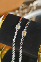 Load image into Gallery viewer, LUOWEND 18K White Gold Natural Yellow Diamond Bracelet for Women