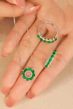 Load image into Gallery viewer, LUOWEND 18K White Gold Real Natural Emerald Necklace for Women
