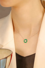 Load image into Gallery viewer, LUOWEND 18K White Gold Real Natural Emerald Necklace for Women