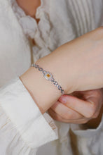 Load image into Gallery viewer, LUOWEND 18K White Gold Natural Yellow Diamond Bracelet for Women