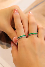 Load image into Gallery viewer, LUOWEND 18K White Gold Real Natural Emerald Ring for Women