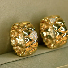 Load image into Gallery viewer, LUOWEND 18K Yellow Gold Natural Diamond Ring for Women