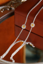 Load image into Gallery viewer, LUOWEND 18K White Gold Natural Yellow Diamond Bracelet for Women