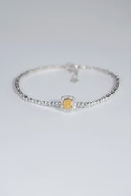 Load image into Gallery viewer, LUOWEND 18K White Gold Natural Yellow Diamond Bracelet for Women