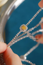 Load image into Gallery viewer, LUOWEND 18K White Gold Natural Yellow Diamond Bracelet for Women