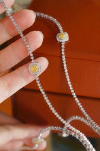 Load image into Gallery viewer, LUOWEND 18K White Gold Natural Yellow Diamond Bracelet for Women