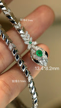 Load image into Gallery viewer, LUOWEND 18K White Gold Natural Emerald Necklace for Women