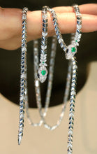 Load image into Gallery viewer, LUOWEND 18K White Gold Natural Emerald Necklace for Women