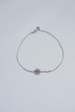 Load image into Gallery viewer, LUOWEND 18K White Gold Natural Pink Diamond Bracelet for Women