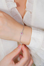 Load image into Gallery viewer, LUOWEND 18K White Gold Natural Pink Diamond Bracelet for Women