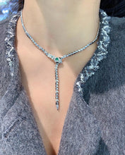Load image into Gallery viewer, LUOWEND 18K White Gold Natural Emerald Necklace for Women