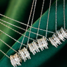 Load image into Gallery viewer, LUOWEND 18K White Gold Natural Diamond Pendant Necklace for Women