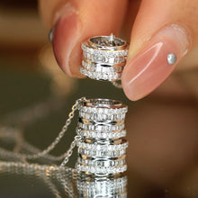 Load image into Gallery viewer, LUOWEND 18K White Gold Natural Diamond Pendant Necklace for Women