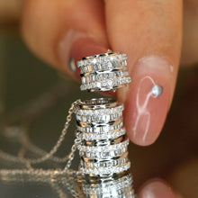 Load image into Gallery viewer, LUOWEND 18K White Gold Natural Diamond Pendant Necklace for Women