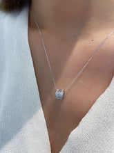 Load image into Gallery viewer, LUOWEND 18K White Gold Natural Diamond Pendant Necklace for Women