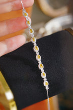 Load image into Gallery viewer, LUOWEND 18K White Gold Natural Yellow Diamond Bracelet for Women