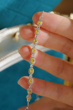 Load image into Gallery viewer, LUOWEND 18K White Gold Natural Yellow Diamond Bracelet for Women