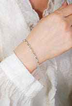 Load image into Gallery viewer, LUOWEND 18K White Gold Natural Yellow Diamond Bracelet for Women