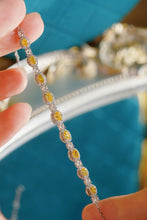 Load image into Gallery viewer, LUOWEND 18K White Gold Natural Yellow Diamond Bracelet for Women