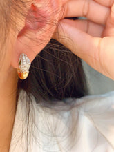 Load image into Gallery viewer, LUOWEND 18K White+Yellow Gold Natural Gemstone Earrings for Women