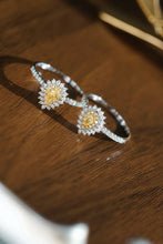 Load image into Gallery viewer, LUOWEND 18K White Gold Natural Yellow Diamond Ring for Women