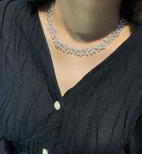 Load image into Gallery viewer, LUOWEND 18K White Gold Natural Diamond Necklace for Women