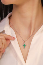 Load image into Gallery viewer, LUOWEND 18K White Gold Real Natural Diamond&Emerald Necklace for Women