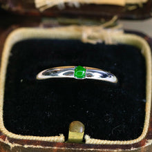 Load image into Gallery viewer, LUOWEND 18K White Gold Natural Jade Ring for Women