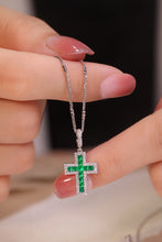 Load image into Gallery viewer, LUOWEND 18K White Gold Real Natural Diamond&Emerald Necklace for Women