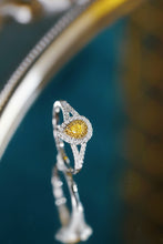 Load image into Gallery viewer, LUOWEND 18K White Gold Natural Yellow Diamond Ring for Women