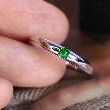 Load image into Gallery viewer, LUOWEND 18K White Gold Natural Jade Ring for Women