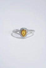 Load image into Gallery viewer, LUOWEND 18K White Gold Natural Yellow Diamond Ring for Women