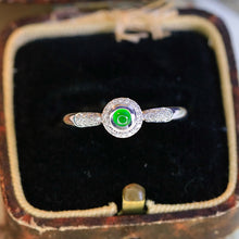 Load image into Gallery viewer, LUOWEND 18K White Gold Natural Jade Ring for Women