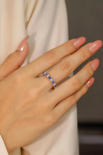 Load image into Gallery viewer, LUOWEND 18K White Gold Real Natural Sapphire Ring for Women