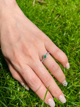 Load image into Gallery viewer, LUOWEND 18K White Gold Natural Jade Ring for Women
