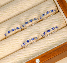 Load image into Gallery viewer, LUOWEND 18K White Gold Real Natural Sapphire Ring for Women