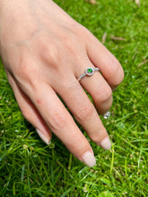 Load image into Gallery viewer, LUOWEND 18K White Gold Natural Jade Ring for Women
