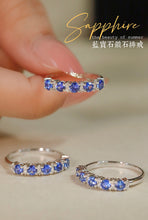 Load image into Gallery viewer, LUOWEND 18K White Gold Real Natural Sapphire Ring for Women