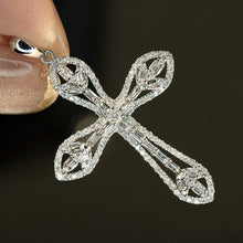 Load image into Gallery viewer, LUOWEND 18K White Gold Natural Diamond Necklace for Women