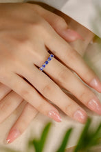 Load image into Gallery viewer, LUOWEND 18K White Gold Real Natural Sapphire Ring for Women