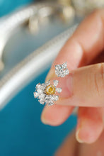 Load image into Gallery viewer, LUOWEND 18K White Gold Natural Yellow Diamond Ring for Women