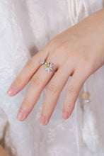 Load image into Gallery viewer, LUOWEND 18K White Gold Natural Yellow Diamond Ring for Women