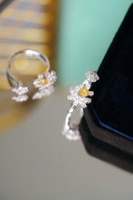 Load image into Gallery viewer, LUOWEND 18K White Gold Natural Yellow Diamond Ring for Women